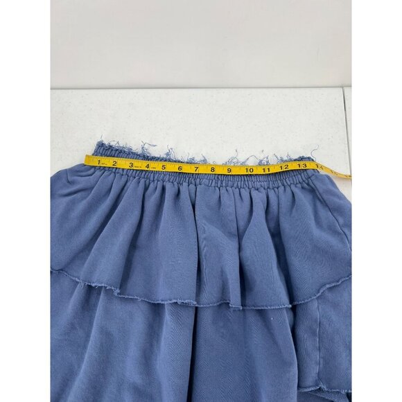 Aerie Women's XL Blue Pull-On Terry Cloth Weekend Ruffle Tiered Mini Skirt - Picture 3 of 9